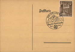 commemorative cancel "Tag der Briefmarke" Nazi Germany Postcard Postcard Postcard