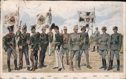 Guards Regiment Through History, Uniforms, 1943 Postcard