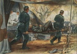 German Medical Corps in Action, Forward Field Dressing Station Postcard