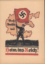 Propagnda, 1938 Austria Plebiscite, "Home to the Empire" Nazi Germany Postcard Postcard Postcard