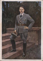 House of German Art, Munich, Portrait of Hitler in Field Grey Uniform Nazi Germany Postcard Postcard Postcard