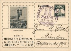 Munich Exhibit of Stamp Collections 1935, Frauenkirche, Church of Our Lady Nazi Germany Postcard Postcard Postcard