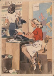 "Women Working for You", Stenographer, Typist Postcard