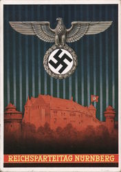 National Nazi Party Convention, Nuremberg, Nuernberg, Castle, Swastika and Eagle Nazi Germany Postcard Postcard Postcard