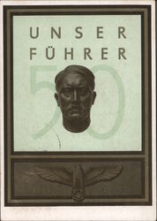 Fiftieth Birthday of Adolf Hitler, "Our Fuehrer", Our Leader, Vienna, Unusual Hitler Stamp Postcard