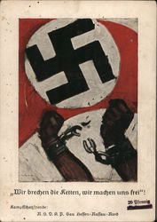 "We Will Break Our Chains and Make Ourselves Free", Swastika Flag Nazi Germany Postcard Postcard Postcard