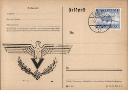 Official Feldpost, Soldier's Mail, Air Force Luftwaffe Feldpost Stamp 1941 Nazi Germany Postcard Postcard Postcard