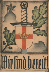 "We Are Prepared!", Dagger w Swastika Handle, Feldpost Postcard