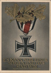 "Only One Can Win, and It Will Be Us", 1942, Knight's Cross Medal, Iron Cross Postcard