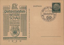 Show and Sale  of Postage Stamps, Berlin 1940, KdF Strength Through Joy Cancel Nazi Germany Postcard Postcard Postcard