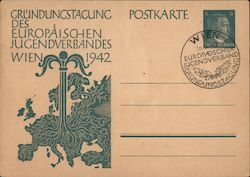 Founding Day of the League of European Youth, Vienna 1942 Nazi Germany Postcard Postcard Postcard