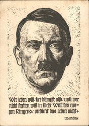 Hitler portrait & Quote Postcard