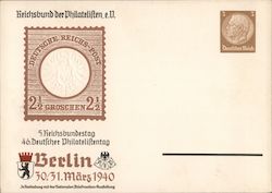 Reich's Convention of Philatelic Collectors, Berlin 1940 Germany Nazi Germany Postcard Postcard Postcard