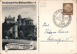 Reich League for Philatelic Collectors, Stamp Exhibit, Kurhessen Thuringen 1937 Nazi Germany Postcard Postcard Postcard