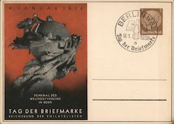 Convention of Stamp Collectors, Berlin 1937, World Postal Congress mounment, Berne Nazi Germany Postcard Postcard Postcard