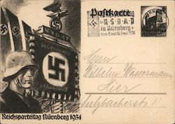 National Nazi Party Convention, Nuremberg, Nuernberg 1934, Flag Parade Postcard