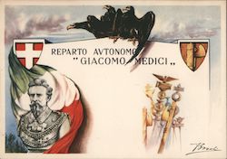 "GIACOMO MEDICI" AUTONOMOUS DEPARTMENTART EDITIONS V.E. BOERI- VIA F. CORRIDONI, 7 ROME DRAWING BY BOSCHI REPRODUCTION P Italy W Postcard