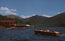 Boating on Grand Lake at Western Entrance to Park Rocky Mountain National Park Postcard Postcard Postcard