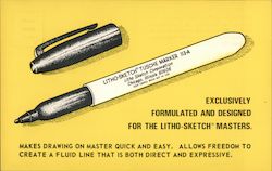 Litho-Sketch Tusche Marker Postcard