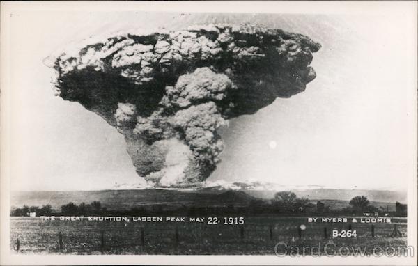 The Great Eruption Lassen Peak May 22 1915 Redding CA Postcard   Card00364 Fr 