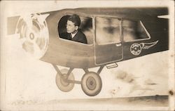 Studio Photo: Man in Airplane Long Beach, CA Postcard Postcard Postcard