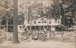 Large Group Posed at Beach, Camp Resort Unidentified People Postcard Postcard Postcard