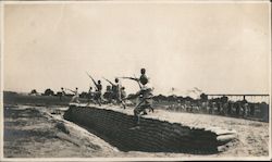 1918 Obstacle Course "Over the Top and get a Hun" Parris Island, SC Marines Postcard Postcard Postcard