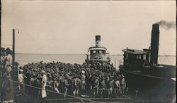 Marines, Tugboats ready for departure Postcard