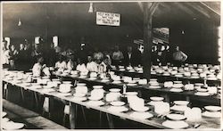 Mess Hall at Quarantine Camp Postcard