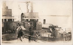 Marines, Ship at Dock Postcard