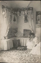 Woman in Room with Pillows and Photographs, Posters Postcard