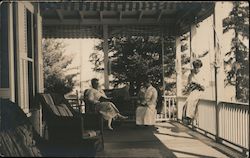 Women Reading on Porch Vignettes Postcard Postcard Postcard