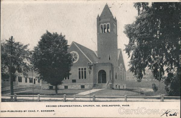 Second Congregational Church Chelmsford, MA Postcard