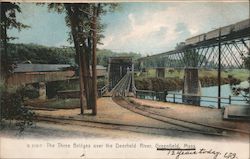 The Three Bridges over the Deerfield River Postcard