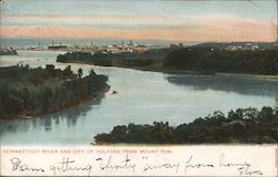 Connecticut River and City of Holyoke from Mount Tom Massachusetts Postcard Postcard Postcard