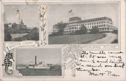 Boston Light, Rockland House, Steamer Lincoln Massachusetts Postcard Postcard Postcard