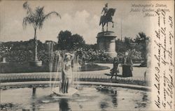 Washington's Statue, Public Garden Boston, MA Postcard Postcard Postcard