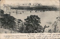 Hannibal Bridge and Mississippi River Missouri Postcard Postcard Postcard