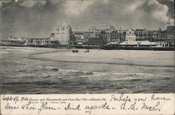 Beach and Boardwalk West from Steel Pier Atlantic City, NJ Postcard Postcard Postcard