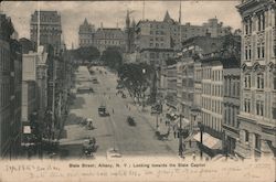 State Street, Looking towards the State Capitol Albany, NY Postcard Postcard Postcard