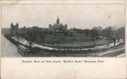 Bushnell Park and State Capitol. Hartford, Con. - Panoramic View. Connecticut Postcard Postcard Postcard