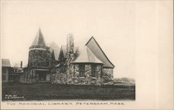 The Memorial Library Petersham, MA Postcard Postcard Postcard