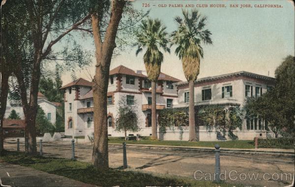 Old Palms And Club House San Jose, CA Postcard