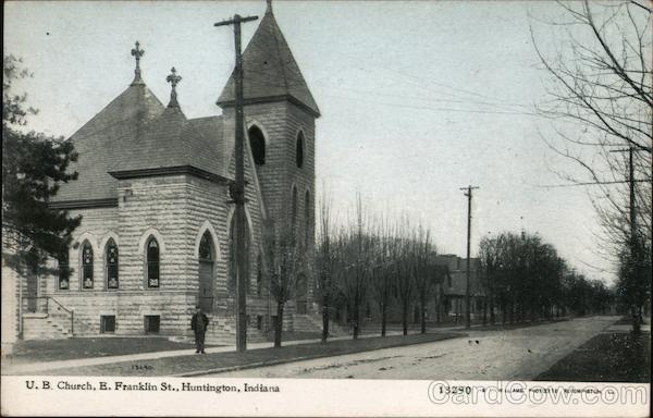 U B Church E Franklin St Huntington IN Postcard