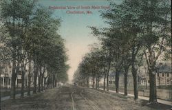 Residential View of South Main Street Postcard