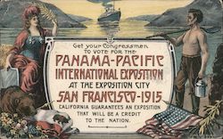 Get your Congressmen to Vote For the PPIE 1915 1915 Panama-Pacific Exposition Postcard Postcard Postcard