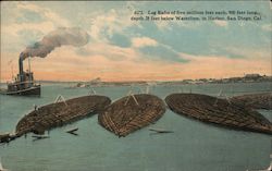 Log Rafts of Five Million feet each, 900 feet long Postcard