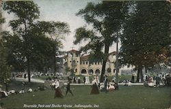 Riverside Park and Shelter House Indianapolis, IN Postcard Postcard Postcard