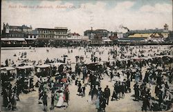 Beach Front and Boardwalk Postcard