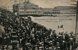 The Boardwalk and Steel Pier, Easter Sunday Postcard